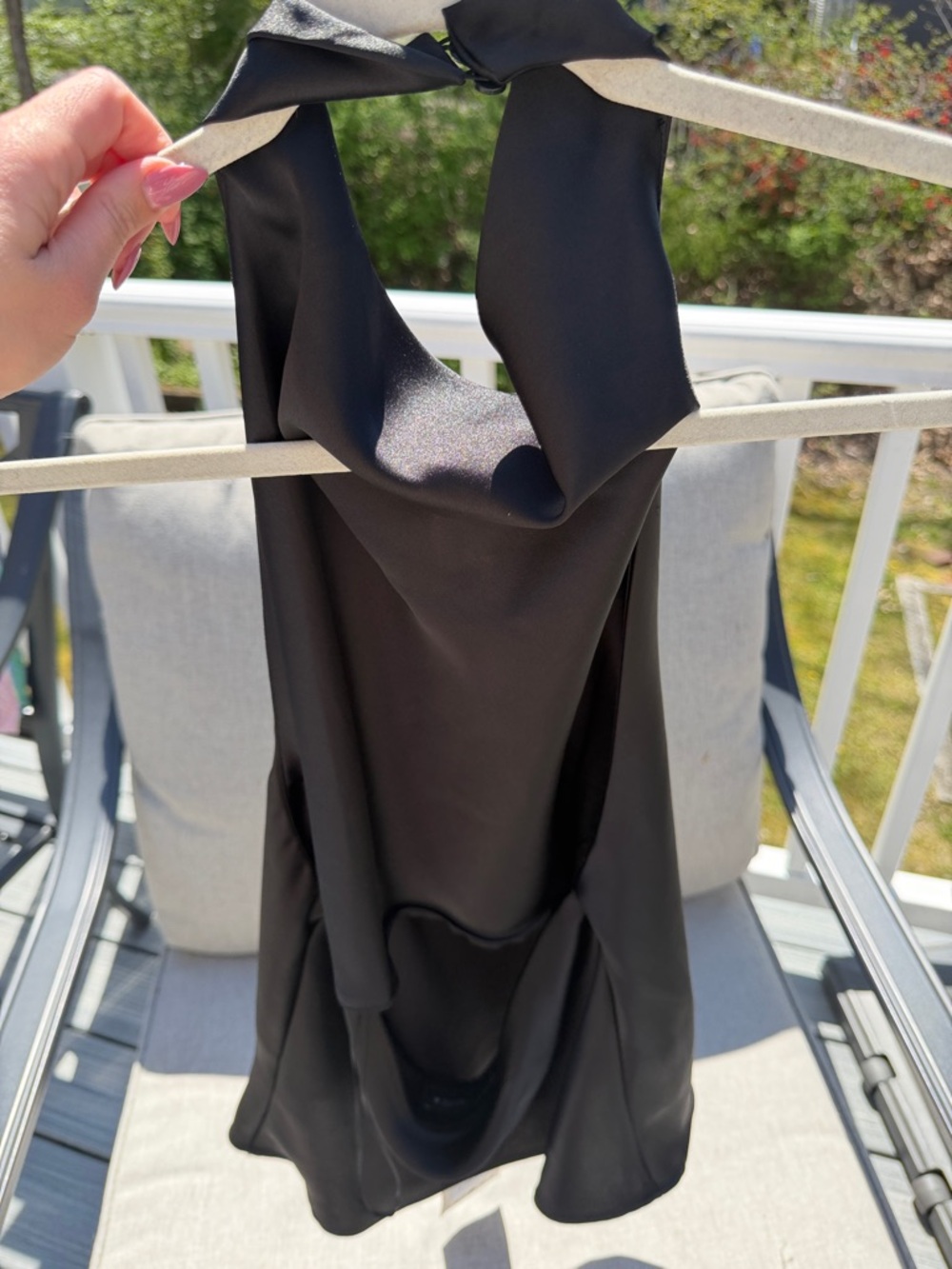 Zara black satin halter top open back silky going out top size M NWT - Picture 3 of 6